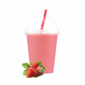 Молочный коктейль с топпингом клубника